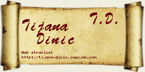 Tijana Dinić vizit kartica